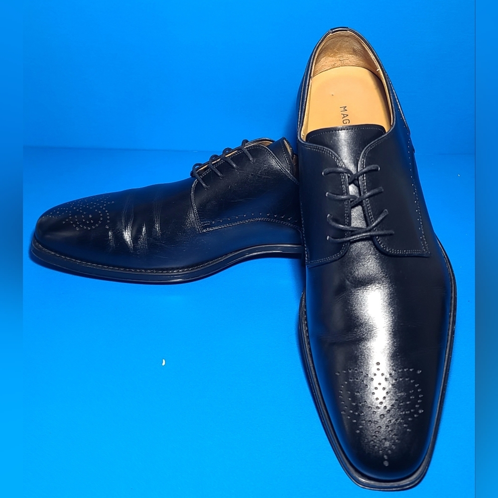 Magnanni Gregorio Derby Brogue Men's Black Leather Dress Shoes Size 12 M US - Picture 9 of 14